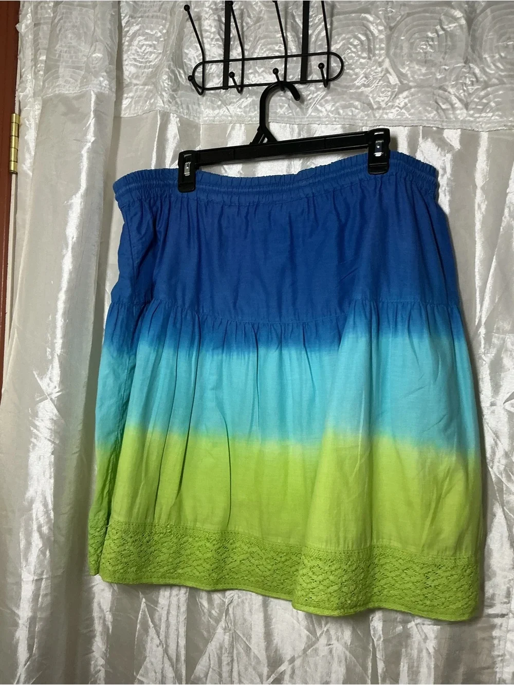 Lane Bryant Blue to Green Ombre Elastic Waist Skirt